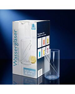 Wasserglas 0,25l SAN glasklar 8-er Karton