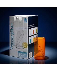 Wasserglas 0,25l SAN orange 8-er Karton