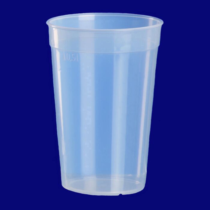 Mehrwegbecher/Plastikbecher Promotion-Cup 0,5 Transparent ohne Druck 