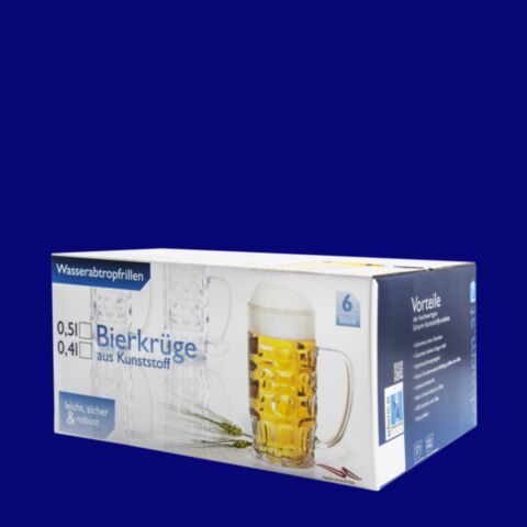 Bierkrug 0,4l SAN glasklar 6er-Packung