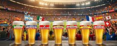 Complete Fan Collection 0,5l aus SAN &ndash; 7 bruchsichere Mehrwegbecher im L&auml;nderdesign f&uuml;r Fu&szlig;ball-Events | Mehrwegbecher Schorm