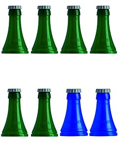 6 Stk. Plug Fix Bier-Dosenadapter + 2 Stk. Energy/Limo-Dosenadapter mit Kronenkorken