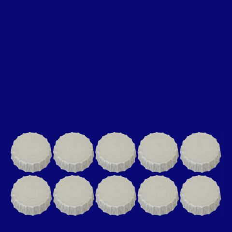 10 Stk. Kronenkorken Kunststoff silber