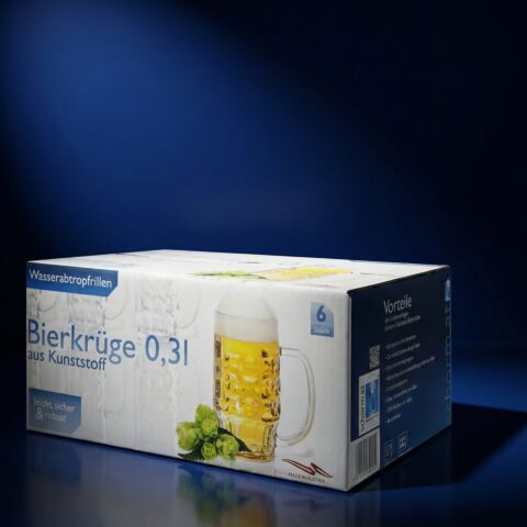 Bierkrug 0,3l SAN glasklar 6er-Packung