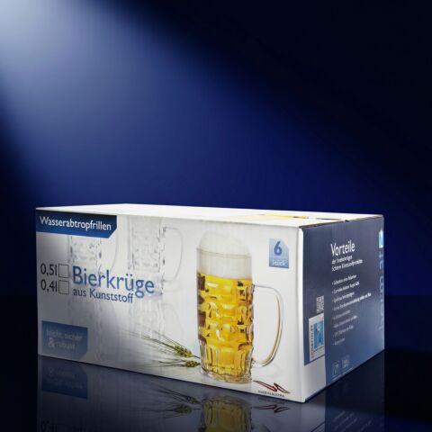 Bierkrug 0,4l SAN glasklar 6er-Packung
