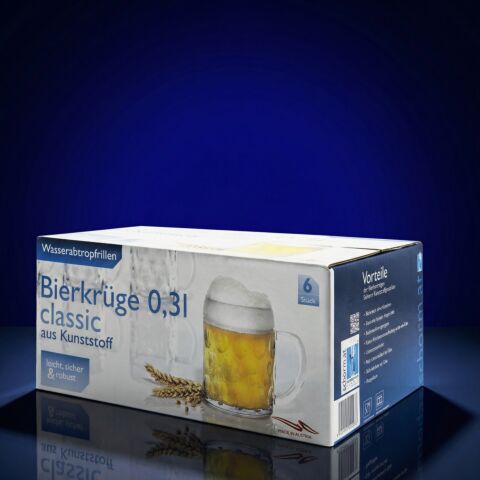 Bierkrug classic 0,3l SAN glasklar 6er-Packung