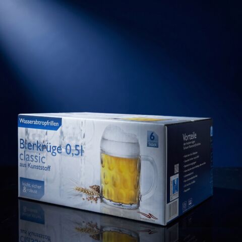 Bierkrug classic 0,5l SAN glasklar 6er-Packung