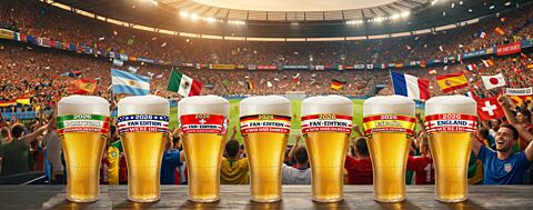 Complete Fan Collection 0,5l aus SAN – 7 bruchsichere Mehrwegbecher im Länderdesign für Fußball-Events | Mehrwegbecher Schorm