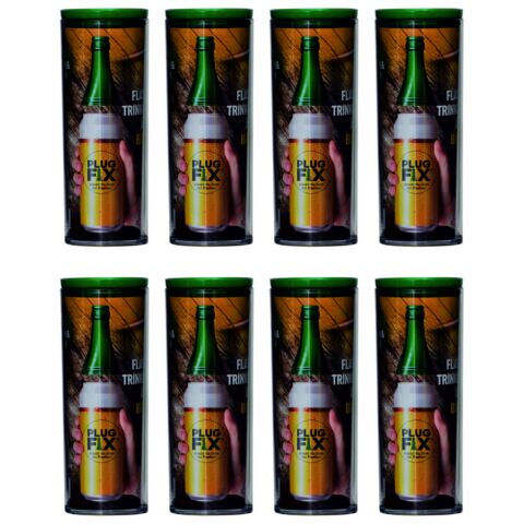 8 Stk. Plug Fix Bier-Dosenadapter mit Mehrwegbecher & Kronenkorken